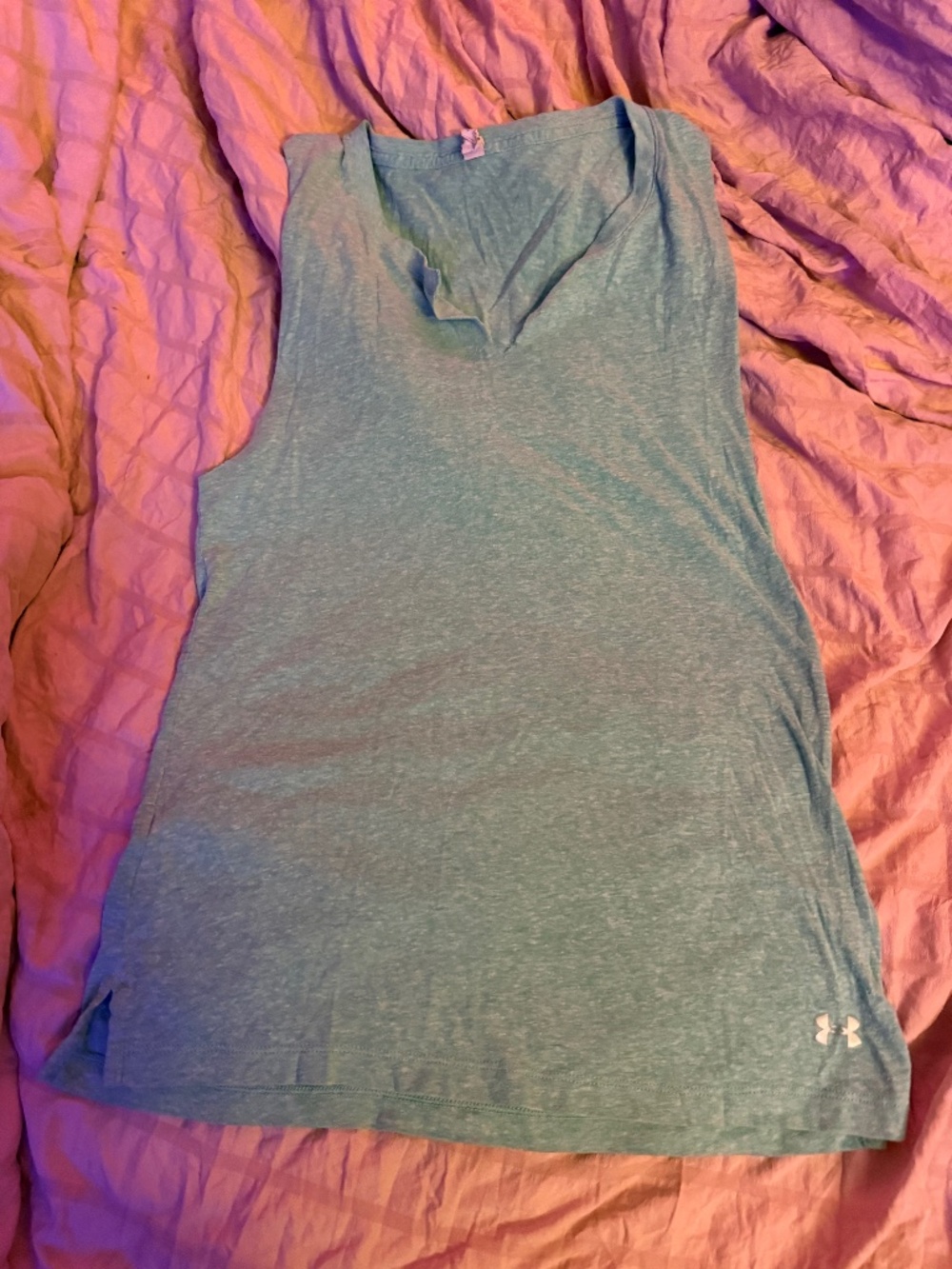 Under Armour turquoise Heathered V-Neck Athletic Tank Top